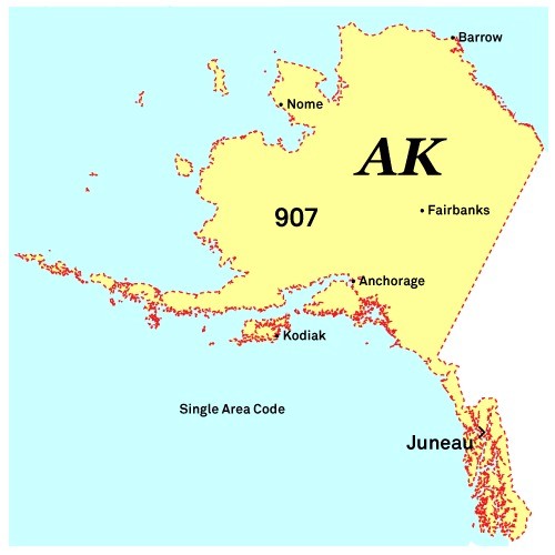 Area codes of Alaska