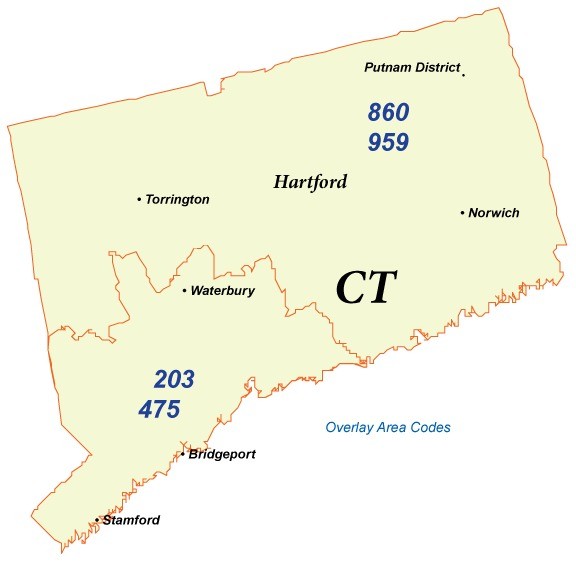 Area codes of Connecticut