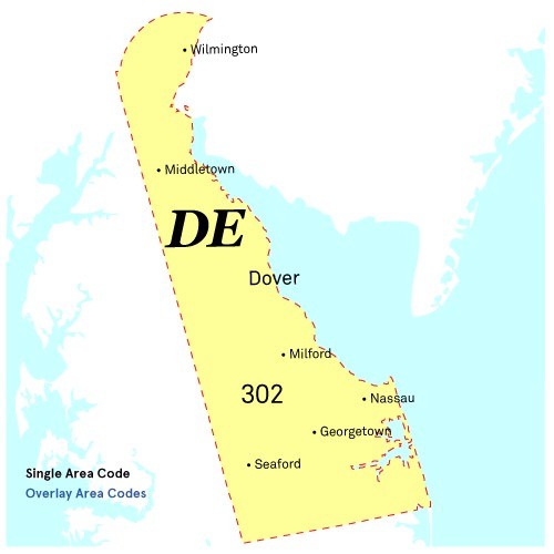 Area codes of Delaware