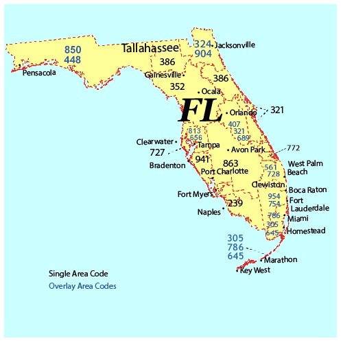 Area codes of Florida