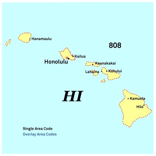 Area codes of Hawaii