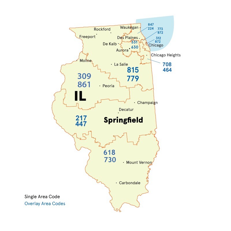 Area codes of Illinois