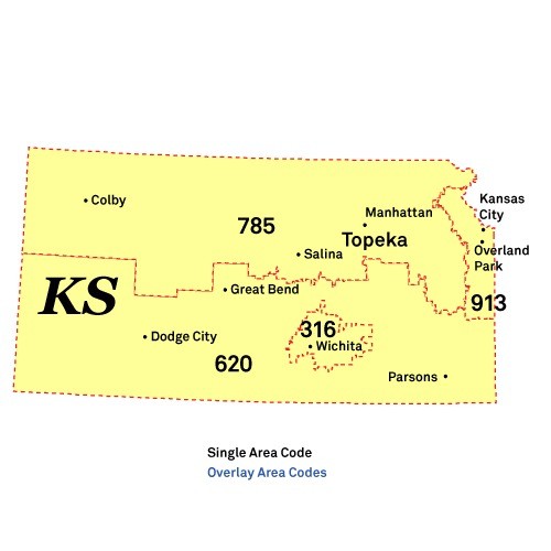 Area codes of Kansas