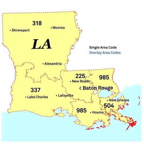 Area codes of Louisiana