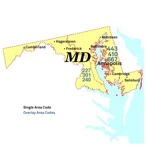 Area codes of Maryland