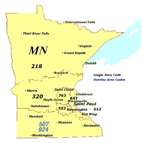 Area codes of Minnesota