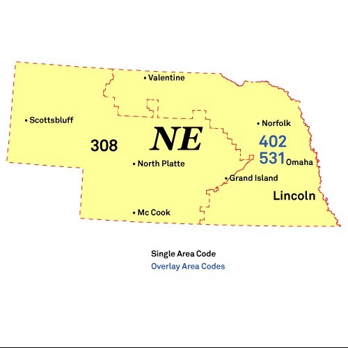 Area codes of Nebraska