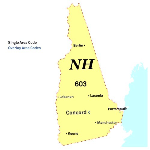 Area codes of New Hampshire