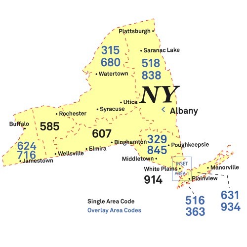 Area codes of New York