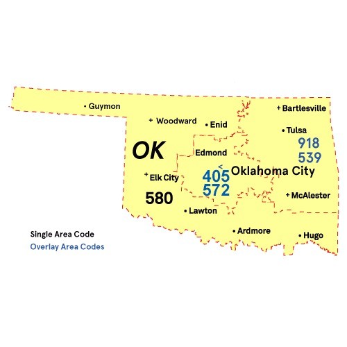 Area codes of Oklahoma