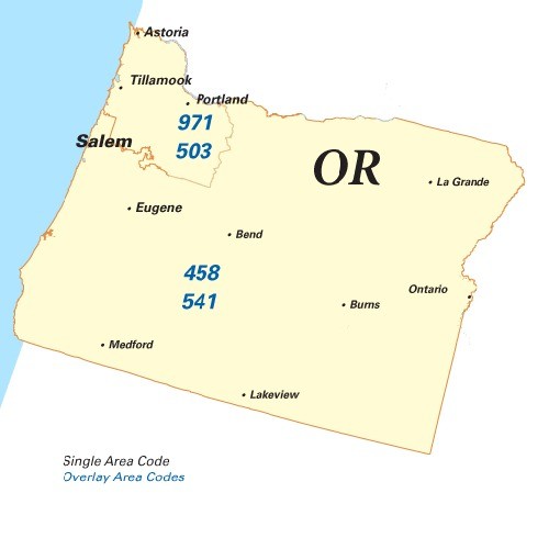 Area codes of Oregon