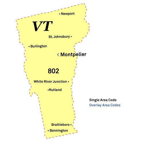 Area codes of Vermont