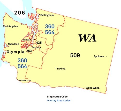 Area codes of Washington