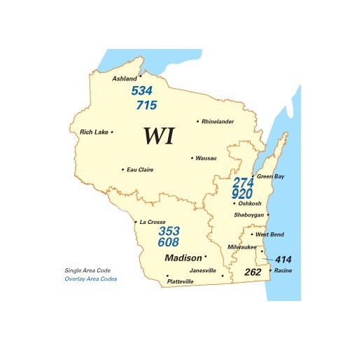 Area codes of Wisconsin