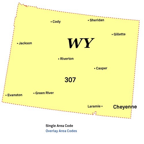 Area codes of Wyoming